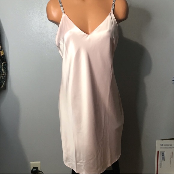 Victoria’s Secret Pink Logo Bling Strap Chemise Slip Nightdress Gown SZ M NWT - Picture 4 of 10